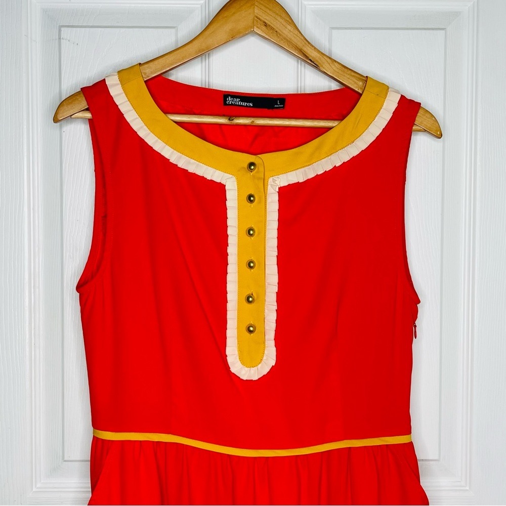 Dear Creatures Casual Dress Retro Size L